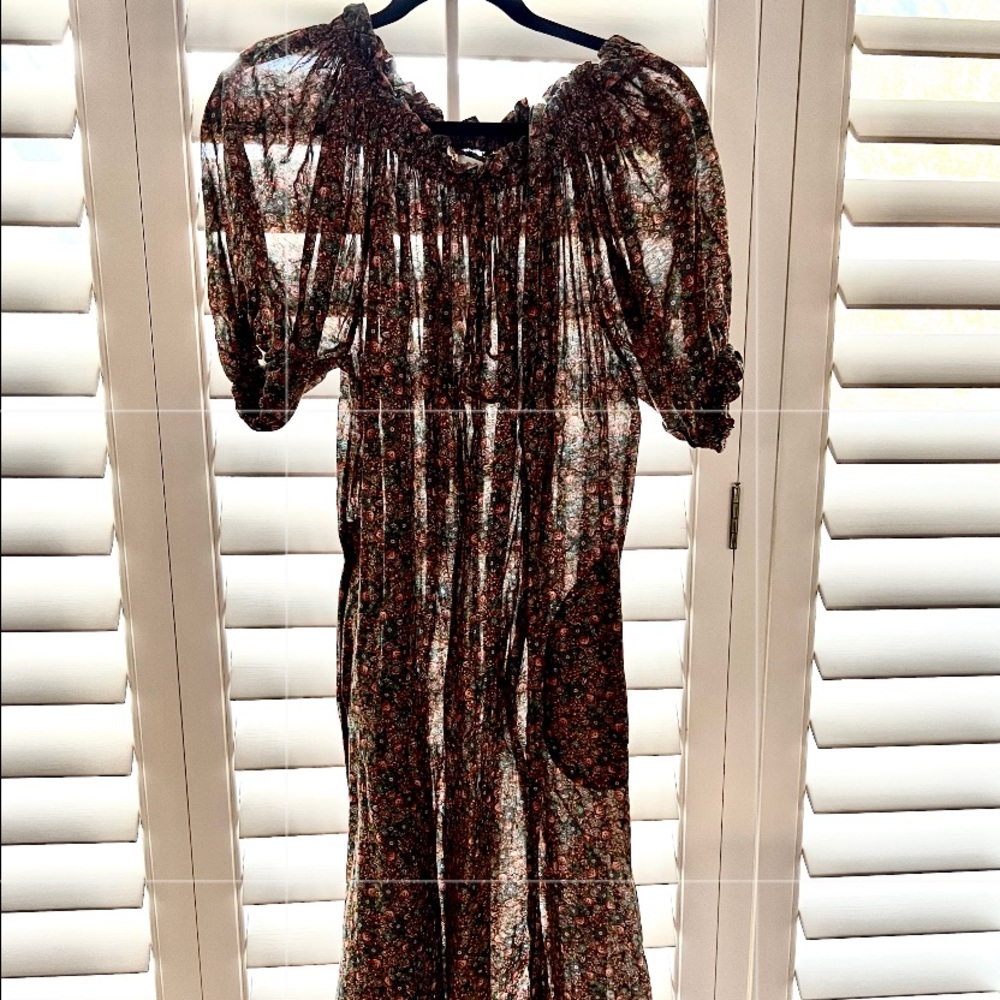 Doen maxi flower dress with belt xs